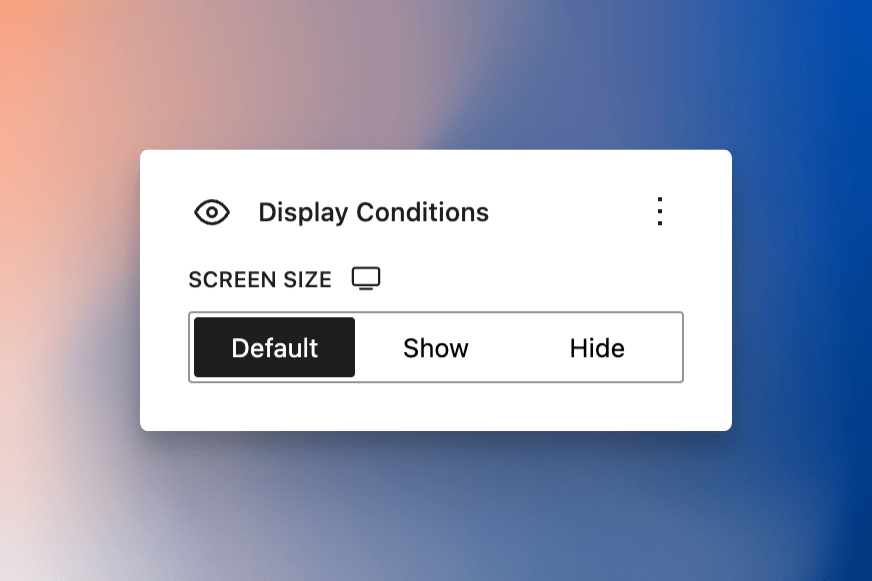 Display Conditions extension settings