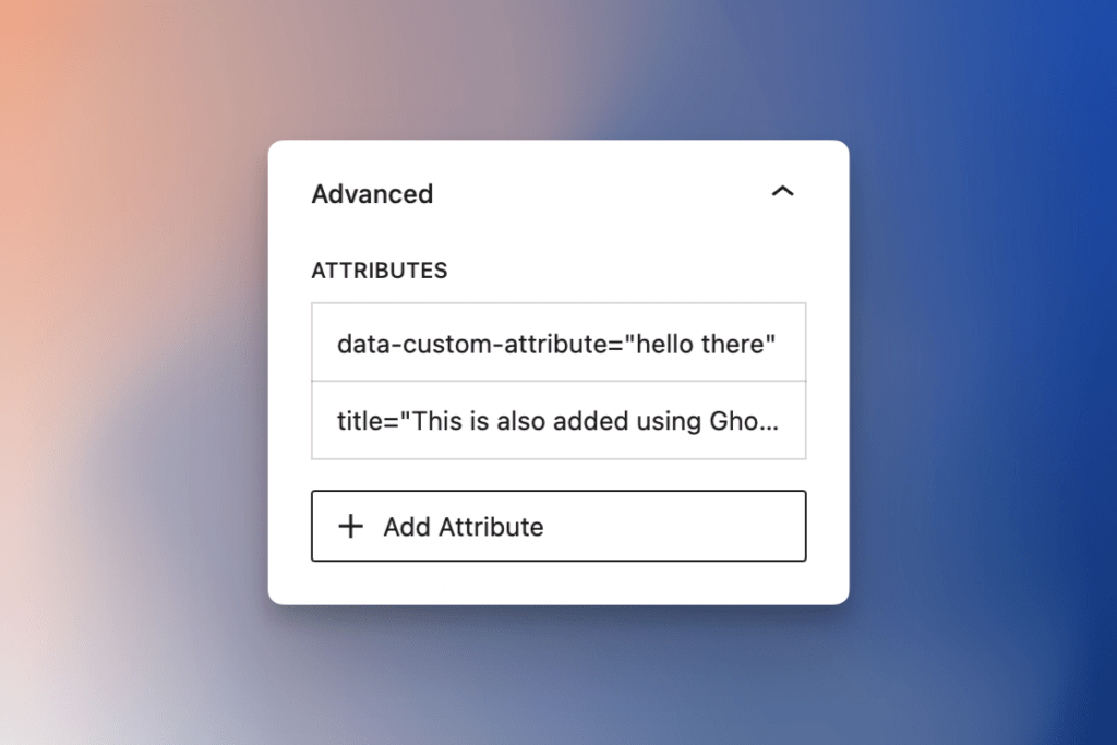 Attributes extension